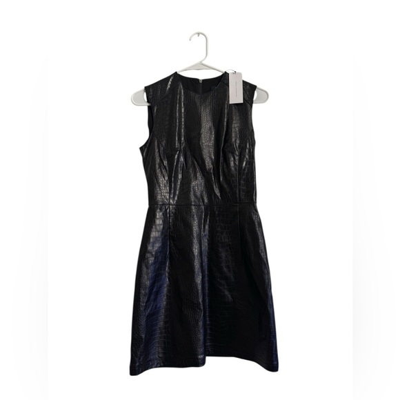 NWT French Connection Black Textured Mini Dress - Picture 2 of 6